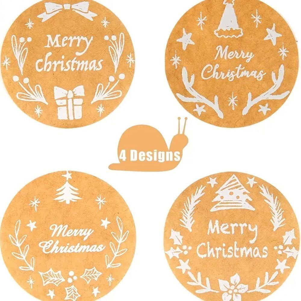 500pcs/roll Christmas Gift Wrapping Self-adhesive Sticker Labels - Picture 2 of 4